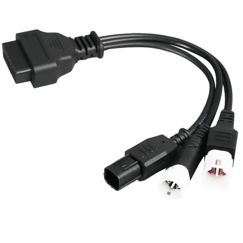 leruiyezs 3 4 6 Broches OBD2 Câble De Diagnostic Moto Plug and Play avec Adaptateur OBD-II Câble De Diagnostic OBD2 pour Lecture Et Effacement des Codes...