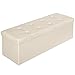 TecTake 110x38x38 cm Sgabello Pieghevole Cassapanca Pouf Contenitore Poggiapiedi Cubo - Disponibile in Diversi Colori - (Beige | No. 401824)