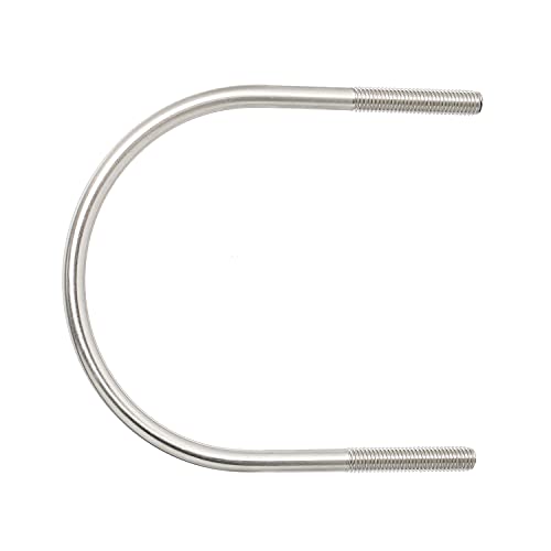 Image of Round U-Bolts 4.02 inch(102mm) Inner Width M8 Thread 304 Stainless Steel Silver with Plates Nuts Flat Washers for Car /RV /Trailer Bumper, 2Pcs