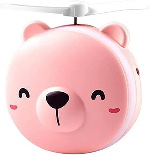 label portable 3 in 1 cartoon led makeup mirror light with usb mini fan