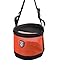 Harrison Howard Horse Muzzle Feed Bag Nylon Mesh Grain Feed Bag with Padded Neck Strap Adjustable Belt Orange Large