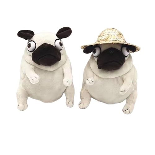 STARTONYOU Carino Pug peluche morbido peluche per bambini amanti dei cani amanti del carlino e compleanni (2 pezzi)