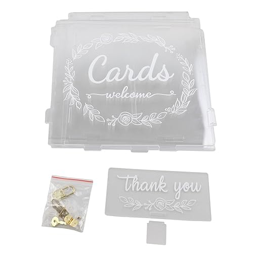 HOLIDYOYO Acrylic Wedding Card Box Lock Elegant Storage for Cards and Money Decorative Box