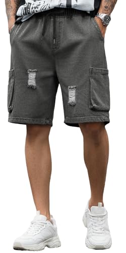 Short en jean ample Y2k homme coupe confortable avec taille élastique