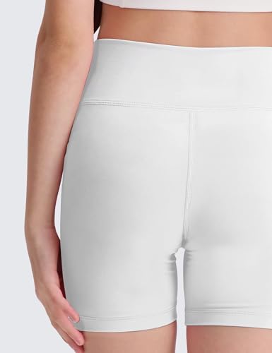 Girls 4'' High Waisted Biker Shorts, Stretchy Athletic Running Workout Shorts for Teen Kids3