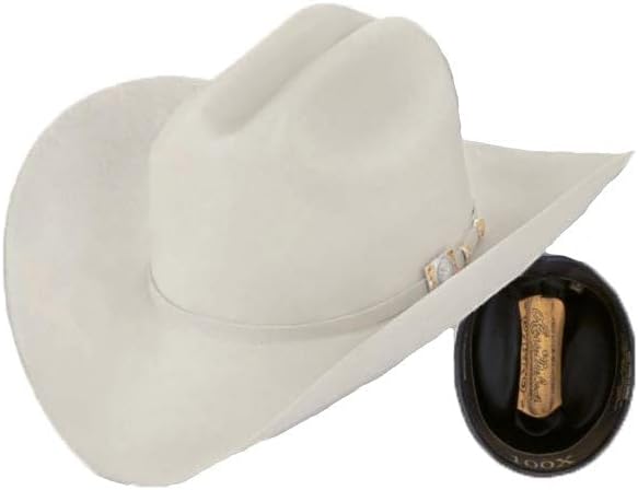 Larry Mahan 100X Independencia Fur Felt Cowboy Hat Silver Belly Size 7" Brim 4" Traditional