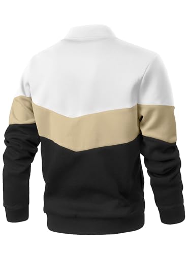 Image of HYPESTFIT Mens Lightweight Jacket Casual Bomber Jacket Color Block Varsity Coat