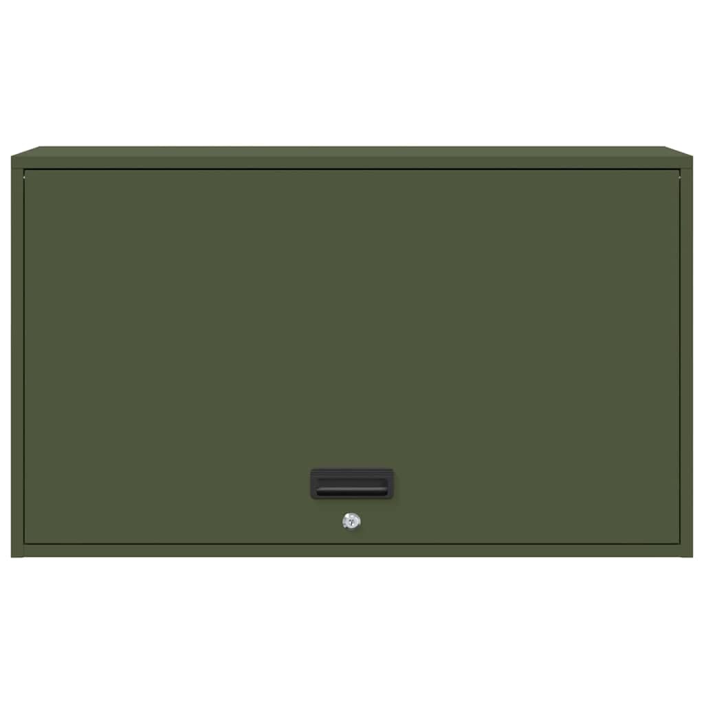 Armario de pared para garaje con puerta de elevación de gas, color verde oliva – Elevador de gas para almacenamiento de garaje para estructura de acero resistente y ahorro de espacio en la