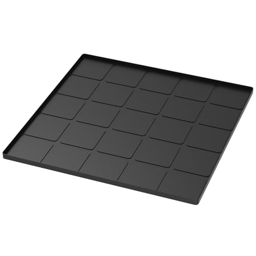 Silicone Mini Fridge Mat, Foldable Under Refrigerator Mat for Protecting and Stabilizing (Black)