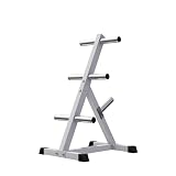 GORILLA SPORTS® Porta Pesi Palestra Casa - 7 Aste, Acciaio, per Dischi Pesi da 50/51 mm, Carico Max 350 kg, Bianco - Porta Dischi, Rack, Rastrelliera, Accessori e Attrezzi Palestra