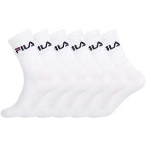 Fila Chaussette Homme Tennis - Lot de 6 - Chaussettes Sport Homme, Tissage avec Coussinés & Respirantes, Taille 39/42 - Blanc