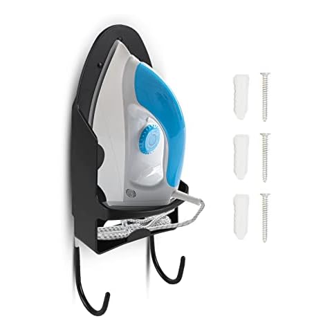 Pesine Ironing Board Holder Wall Mount Iron Holder Cupboard Door Mount Iron Rack for Storing The Hot Iron on After Ironing Cover