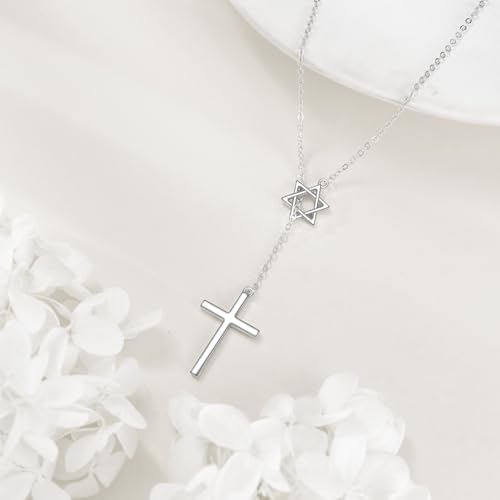 Y Cross Star Of David Necklace For Women Men Cross/Volleyball/Football/Faith/Basketball/Sobriety Sterling Silver Jewish Jewelry4