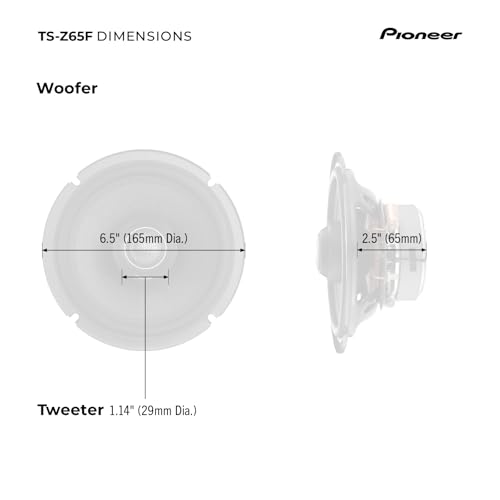 Image of PIONEER Z-Series TS-Z65F 6.5 inch 2-Way Speakers (Pair) - 330W Max, Balanced Sound + Smooth Treble, Audiophile Upgrade, add an Amplifier for Optimal Performance