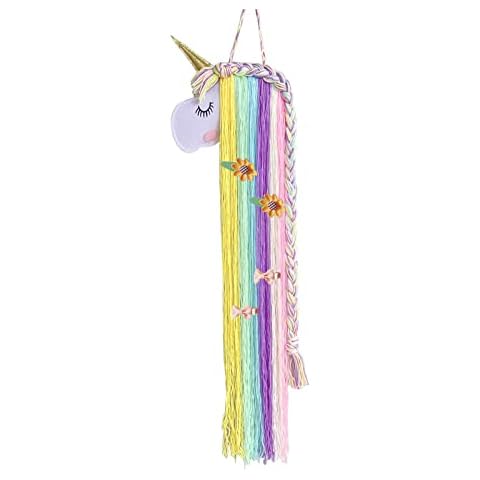 Decoración de Pared Unicornio con Borlas y Almacenamiento de Pinzas para Cabello Cover