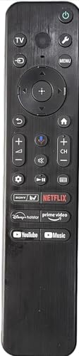 Voice Replacement Remote for Sony Bravia Smart TV, Bluetooth Remote with Google Assistant, Compatible with All Sony 4K UHD LED OLED Android TVs, RMF-TX500U RMF-TX600U, Disney+ & Netflix Hotkeys