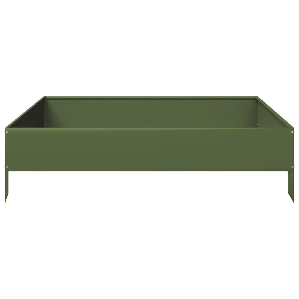 ShGaxin Arriate in Acciaio Verde Oliva 100x100x26 cm, Tavolo Da Coltivo, Orto Domestico, Coltivazione Di Piante Aromatiche, Arriate Da Giardino - 851020