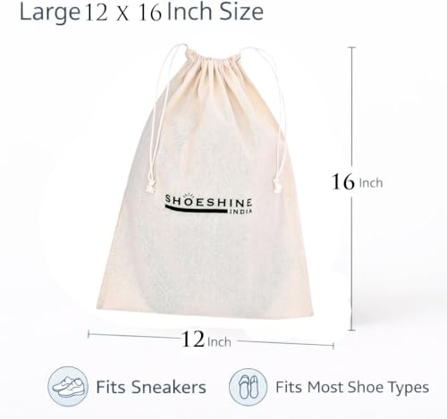Image of Premium Cotton Shoe Bags - 12 Pcs Large Size Travel Shoea Pouch