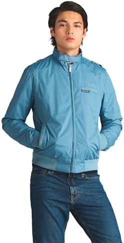 Members Only Men's Classic Iconic Racer, Slim Fit Jacket (Slate, Large