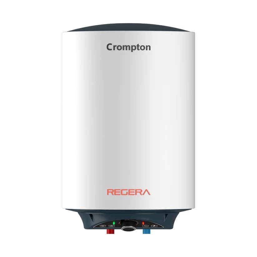 Image of Crompton Regera 15L Storage Water Heater ASWH-3815, White, 2000W, Glassline Tank, 8 Bar Pressure, Anti-Rust Body, 3-Level Safety System) Free Installation and Pipe