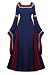 Womens Irish Medieval Dress Renaissance Costume Retro Gown Cosplay Costumes Fancy Long Dress Navy-L