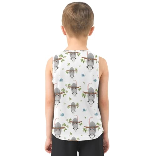 J JOYSAY Possum Twig Snail Boys Tank Top Sleeveless Muscle Shirts Quick Dry Sport Workout Active Kids T-Shirts 3-15T3