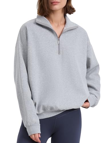 PrettyGuide Womens Oversized Sweatshirts Hoodies Fleece Long Sleeve Half Zip ...