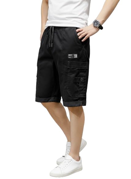 ZENVAR Men’s Cotton Solid Cargo Shorts with Multi Utility Pockets-image-20
