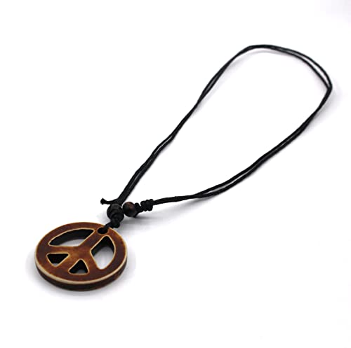 Adjustable Peace Sign Pendant Necklace for Mens,Hippie Accessories and Hippie Costume for 60s or 70s3