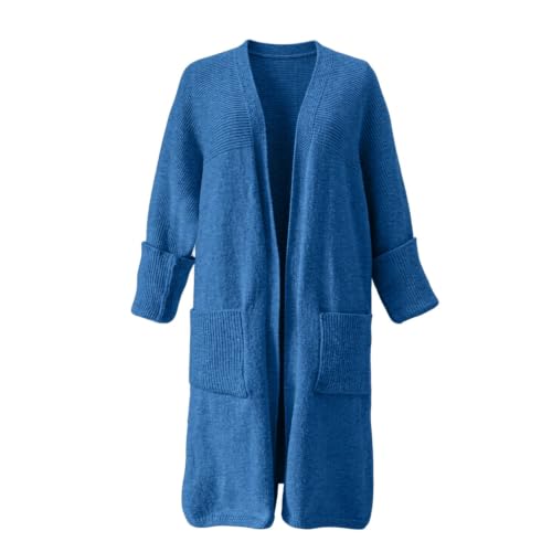 Womens Long Cardigan Sweater Knit Oversized Open Front Coat With Pockets - image 4