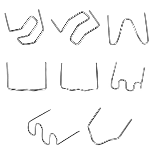 Nswayy 800 peças grampos ondulados, grampos quente soldar plástico grampos para soldar plástico 0,8 mm 0,6 mm ondulados de aço grampos quentes para pistola soldar plástico