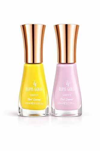 Image of Nail Paint Combo Pack of 2 | Quick Dry | Long Lasting | Glossy Finish (Yellow Pink Combo)