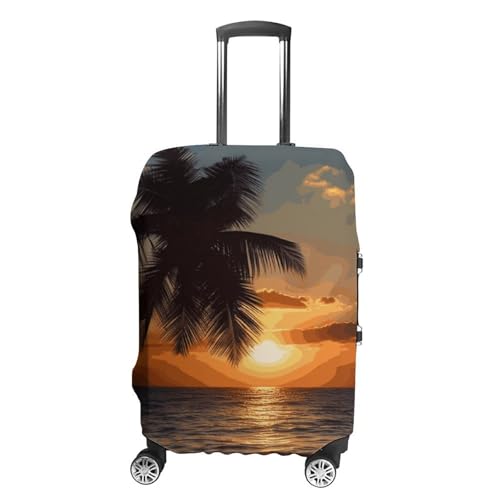 Carry on Luggage Cover Sunset Palm Tree Ocean Suitcase Covers for Luggages Tsa Approved Travel Luggage Sleeve Protector Elastic Suitcase Protector Anti-Scratch Washable Fits 19-30 Inch Case -S