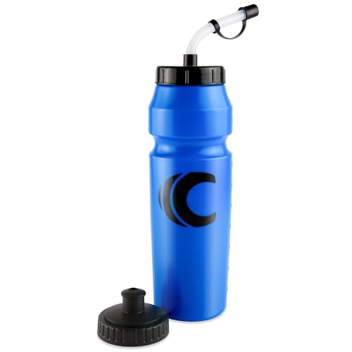 Image of Cannon Sports 1 Liter Sports Water Bottle, BPA-Free, 34 Oz Capacity, Large Mouth, 2 lids (Straw and Squeeze), Great For Helmet Sports Such As Hockey, Lacrosse, Football, Boxing (Royal Blue)