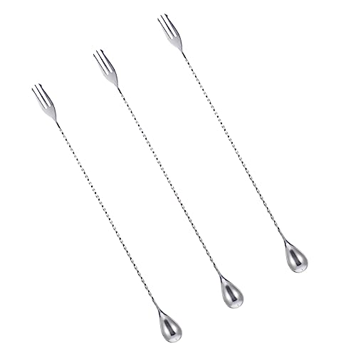 Cabilock Mixing Bar Spoon 32cm Long Handle Stirrer Stainless Steel Cocktail Stirrers Set