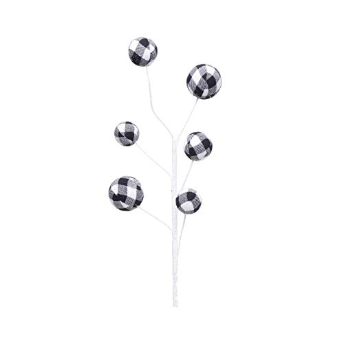 Galho Decorativo 75 cm com Bolas Cromus, TREND BUFFALO, Branco/Preto