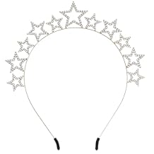 Star Headbands for Women Girls - Rhinestone Star Tiara Hairbands Crown Hair Hoop Headpiece for Party, Wedding, Festival, and Holiday Decorations
