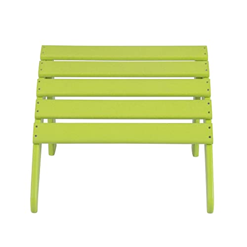Westintrends Outdoor Ottoman, Patio Adirondack Ottoman Foot Rest, All Weather Poly Lumber Folding Foot Stool For Adirondack Chair, Widely Used For Outside Porch Pool Lawn Backyard, Lime #TOP7