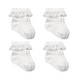 bistyle Baumwolle 4 Paar Baby Socken für Neugeborene Säugling 0-6 Monate bis 3 Jahre zum Schnüren | Stopper Nahtlos Socken | Jungen Mädchen Kindersocken