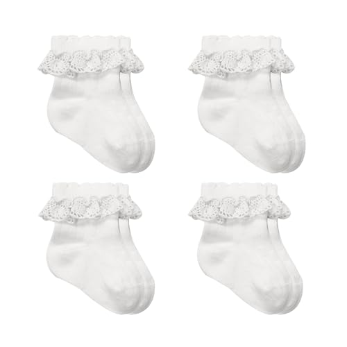 bistyle Baumwolle 4 Paar Baby Socken für Neugeborene Säugling 0-6 Monate bis 3 Jahre zum Schnüren | Stopper Nahtlos Socken | Jungen Mädchen Kindersocken