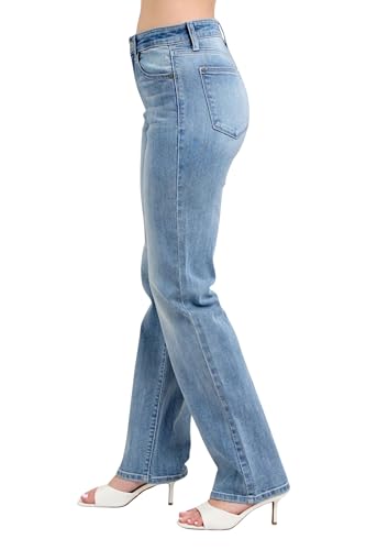 Judy Blue Women's High-Rise 90's Straight Leg Dad Jeans2