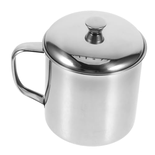 DINHEAROM ステンレス製二重構造保温カップ 用幼稚園学校向け 熱くなりにくい 設計 取っ手付き再利用可能マグカップ