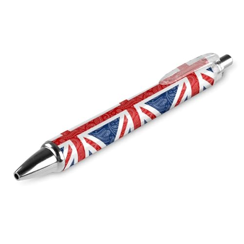 Bolígrafos de cachemira retráctiles con diseño de la bandera británica y punta fina de 0.5 mm