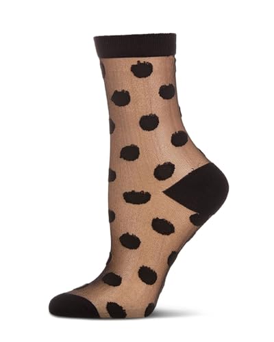 MeMoi Women's Polka Dot Sheer Crew Socks