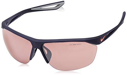 Nike Tailwind E Rectangular Sunglasses, Matte Midnight Navy/Lava Glow, 70 mm