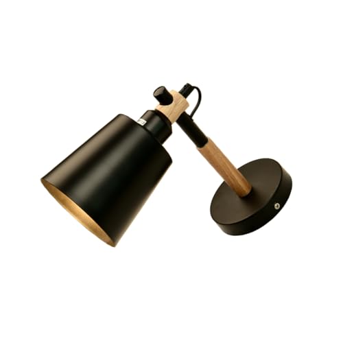 Lámpara de pared de metal y madera SEWACC estilo nórdico para dormitorio y salón moderno