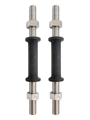 Image of Dumbbell Rods For Home Gym Workout, Men & Women | Solid Bar Rods (24mm) (Black, 12 Inch, With Grip)