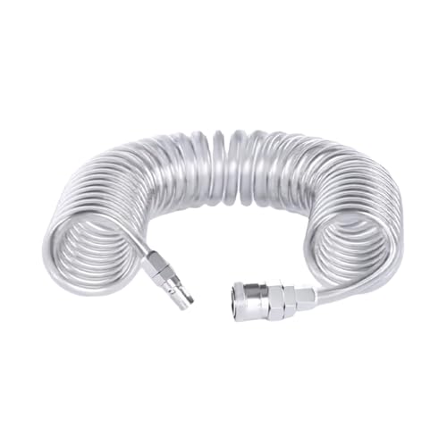 {Manguera Compresor Aire Espiral Manguera Eabdice Manguera Compresor Aire En Espiral 9m, Aire Comprimido PU Manguera en espiral, con conexión roscada giratoria I...