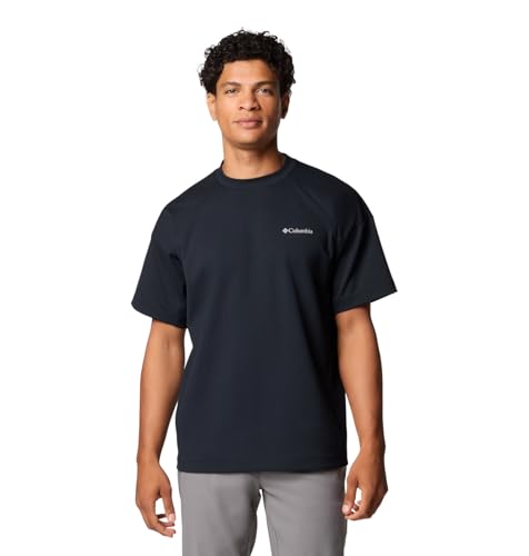 Columbia Men's Granite Point Knit Short Sleeve Crew, Black, Large