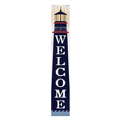 Welcome Lighthouse Sign for Front Door, 4ft Tall Front Porch